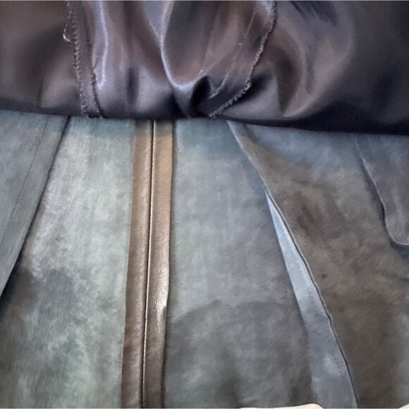 ANNE KLEIN Black Leather Pleated A-Line Skirt Size 8 Womens Professional Career - Picture 3 of 6